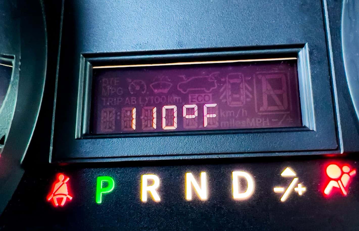 temperature gauge in car.